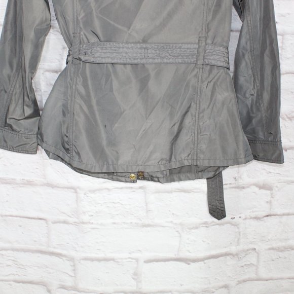 Barbour International Gray Polyester Lined Belted Jacket Size 14 - Picture 7 of 9